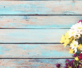 Old wooden background flowers Stock Photo 04
