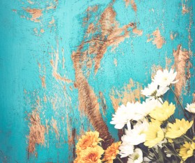 Old wooden background flowers Stock Photo 07