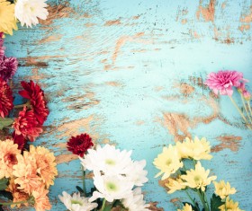 Old wooden background flowers Stock Photo 08