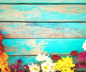 Old wooden background flowers Stock Photo 11