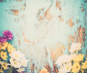 Old wooden background flowers Stock Photo 12