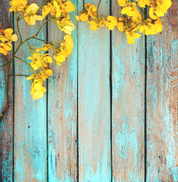 Old wooden background flowers Stock Photo 13