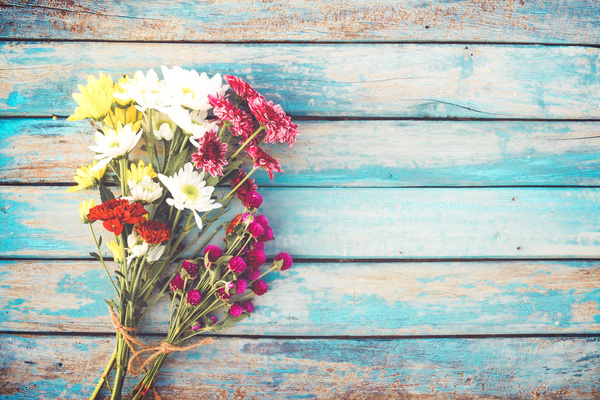 Old wooden background flowers Stock Photo 14