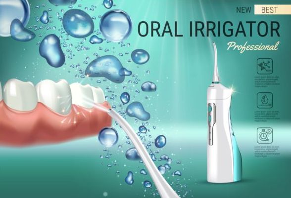 Oral irrigaror advertising vector template 01