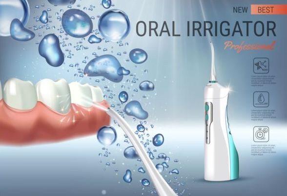 Oral irrigaror advertising vector template 02