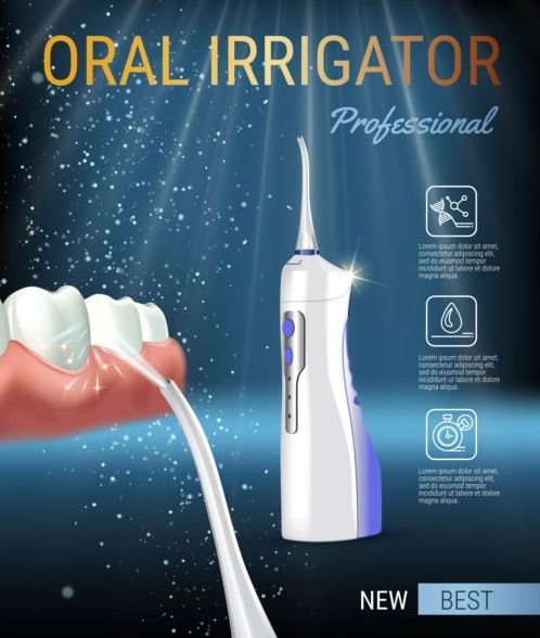 Oral irrigaror advertising vector template 03