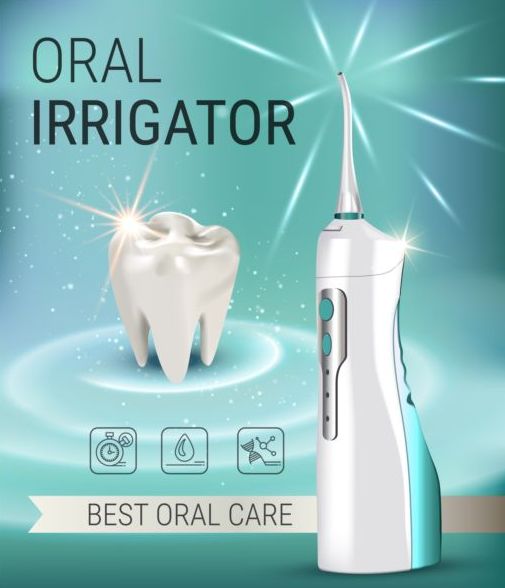 Oral irrigaror advertising vector template 07