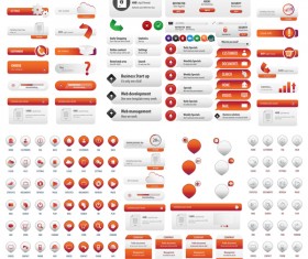Orange User buttons vector material