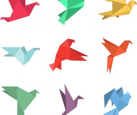 Orgami birds vector design 01