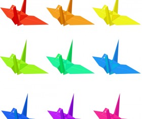 Orgami birds vector design 02