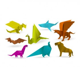 Orgami wild animal vector design 02