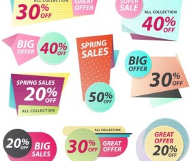 Origami big offer banners vector
