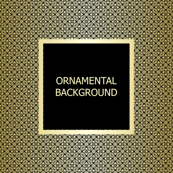Ornament background with golden pattern vector 01