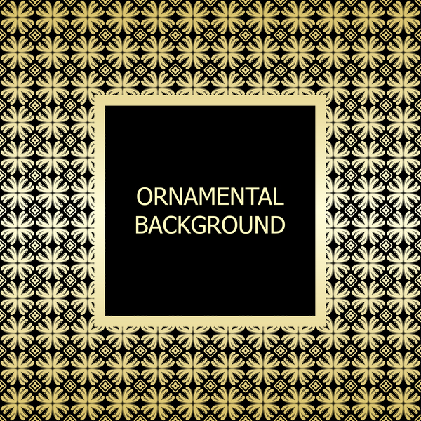 Ornament background with golden pattern vector 02