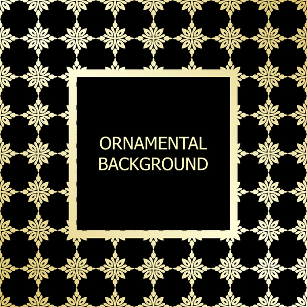 Ornament background with golden pattern vector 03