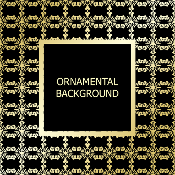 Ornament background with golden pattern vector 04