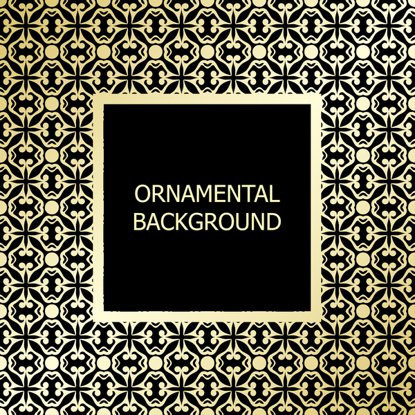 Ornament background with golden pattern vector 06