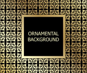 Ornament background with golden pattern vector 07
