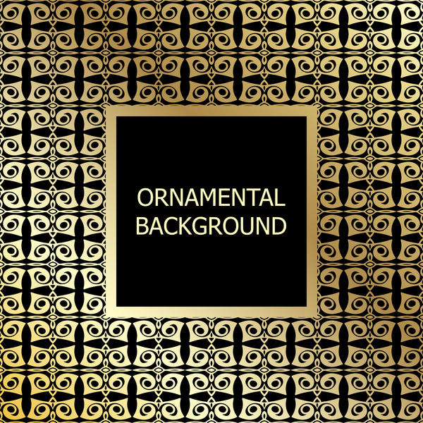 Ornament background with golden pattern vector 07