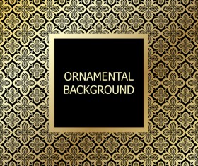 Ornament background with golden pattern vector 08