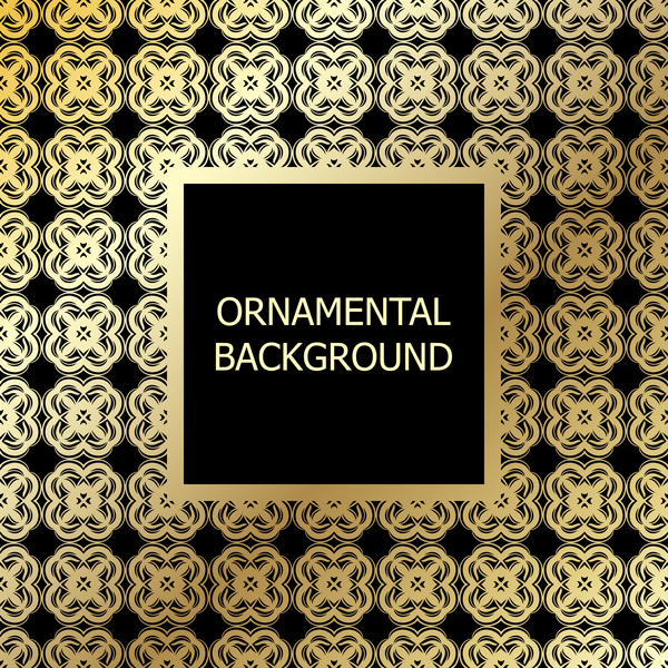 Ornament background with golden pattern vector 09
