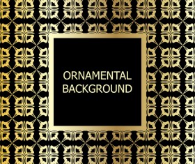 Ornament background with golden pattern vector 11