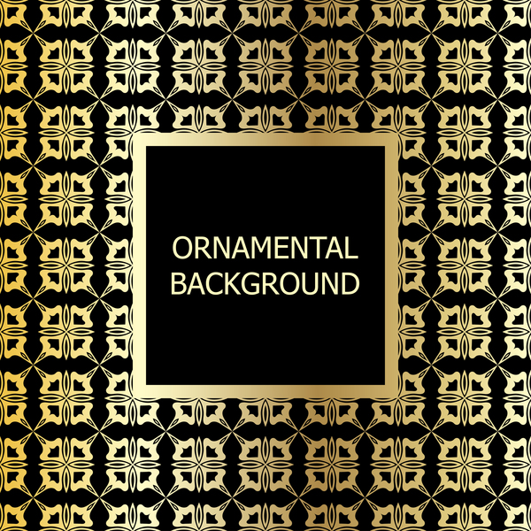 Ornament background with golden pattern vector 11