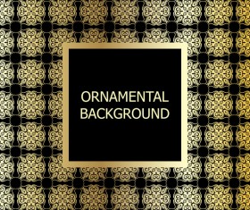 Ornament background with golden pattern vector 12