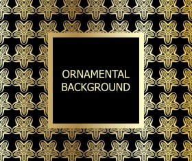 Ornament background with golden pattern vector 14