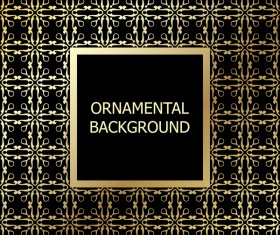 Ornament background with golden pattern vector 15