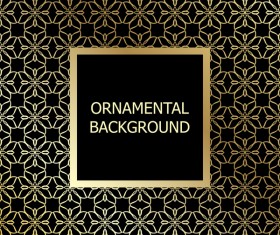 Ornament background with golden pattern vector 16