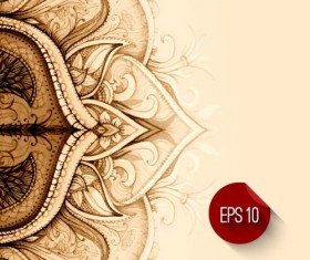 Ornament ethnic pattern with retro background 07