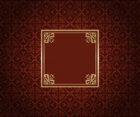 Ornate vintage pattern with deco frame vector material 03