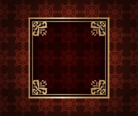 Ornate vintage pattern with deco frame vector material 05