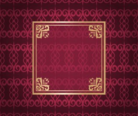 Ornate vintage pattern with deco frame vector material 10