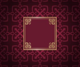 Ornate vintage pattern with deco frame vector material 11