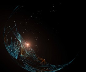 Particles and lines with sphere background vector 01