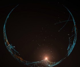 Particles and lines with sphere background vector 03