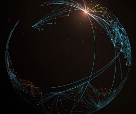 Particles and lines with sphere background vector 05
