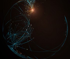 Particles and lines with sphere background vector 07