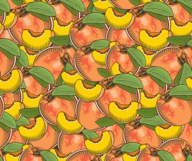 Peach seamless hand drawn vector