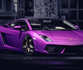 Pink sports car Stock Photo