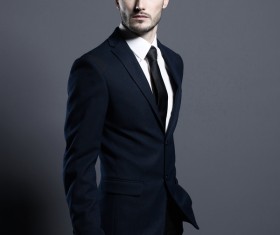 Playing black tie handsome man Stock Photo 03