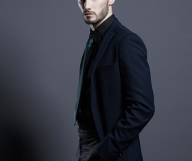 Playing black tie handsome man Stock Photo 04