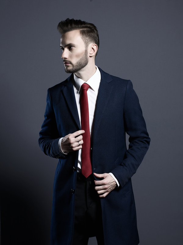 Playing red tie handsome man Stock Photo 04