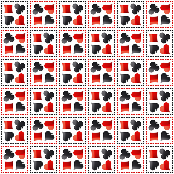 Poker sign seamless pattern vector set 02