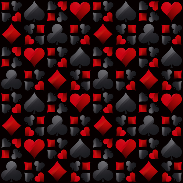 Poker sign seamless pattern vector set 08