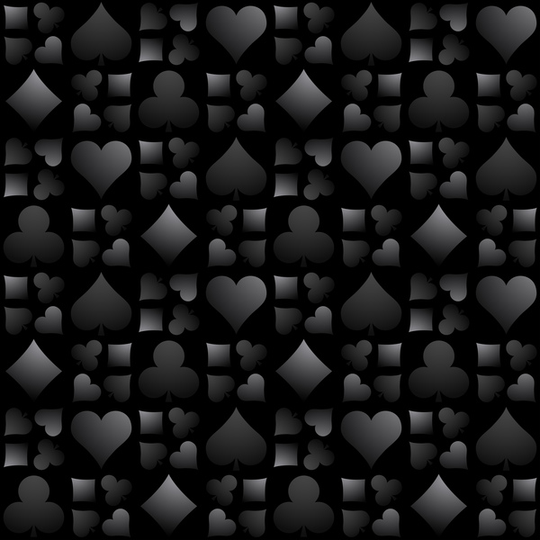 Poker sign seamless pattern vector set 11