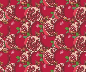 Pomegranate seamless hand drawn vector