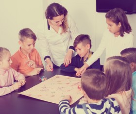 Primary school teachers and students Stock Photo 02